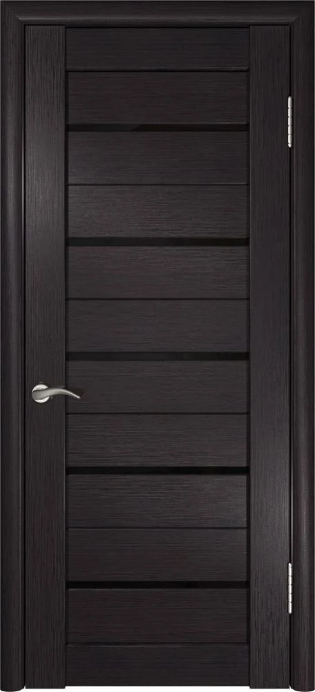 Фото Межкомнатная дверь ЛУ-22 (Венге, стекло лакобель черное, 900x2000)