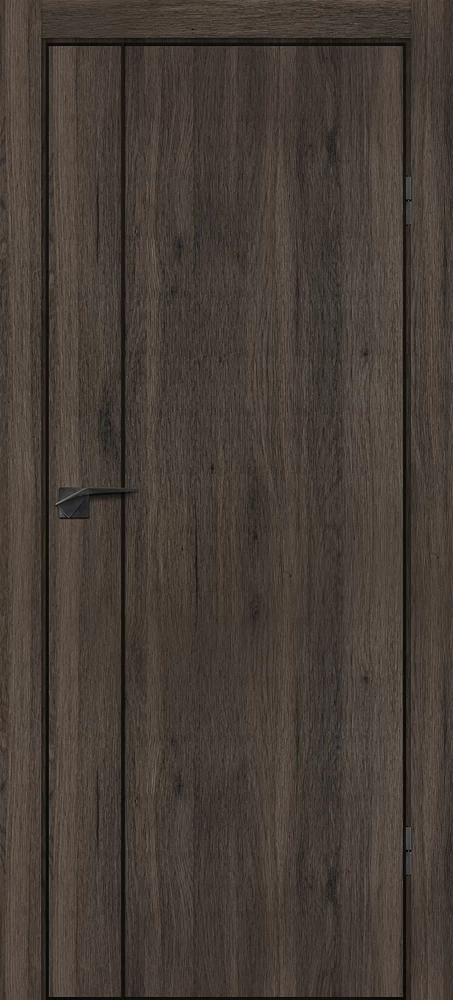 Фото Межкомнатная дверь P-21  черный молдинг PET,  кромка ABS черная c 4-х ст. Дуб темный