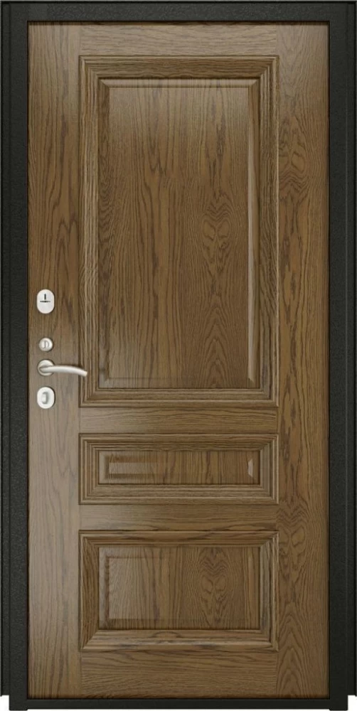 Входная дверь ДвериПРО L-Термо серебро Фараон-2 (16мм, светлый мореный дуб) DPRO197054 внутренняя сторона