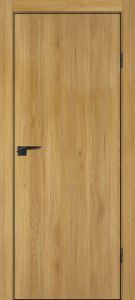 Межкомнатная дверь P-1 кромка ABS черная c 4-х ст. Дуб золотистый